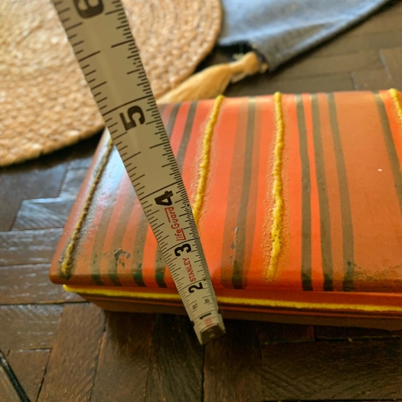 Unique Bitossi orange striped ceramic box with sticker MCM - Picture 7 of 11